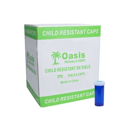 OASIS Blue Prescription Vials, 16 Dram, 260 Per Case 16D-B